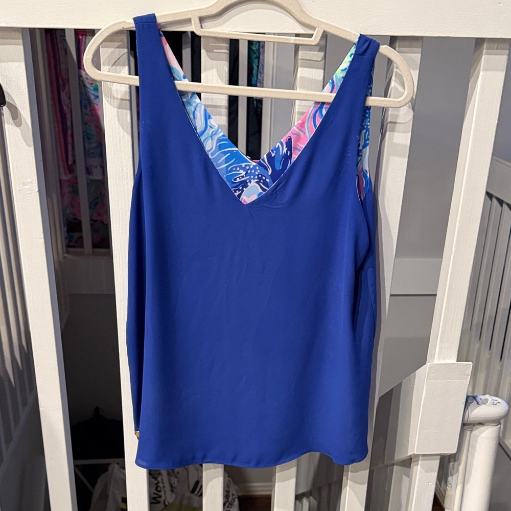 Lilly Pulitzer Florin Sleeveless Reversible Top.